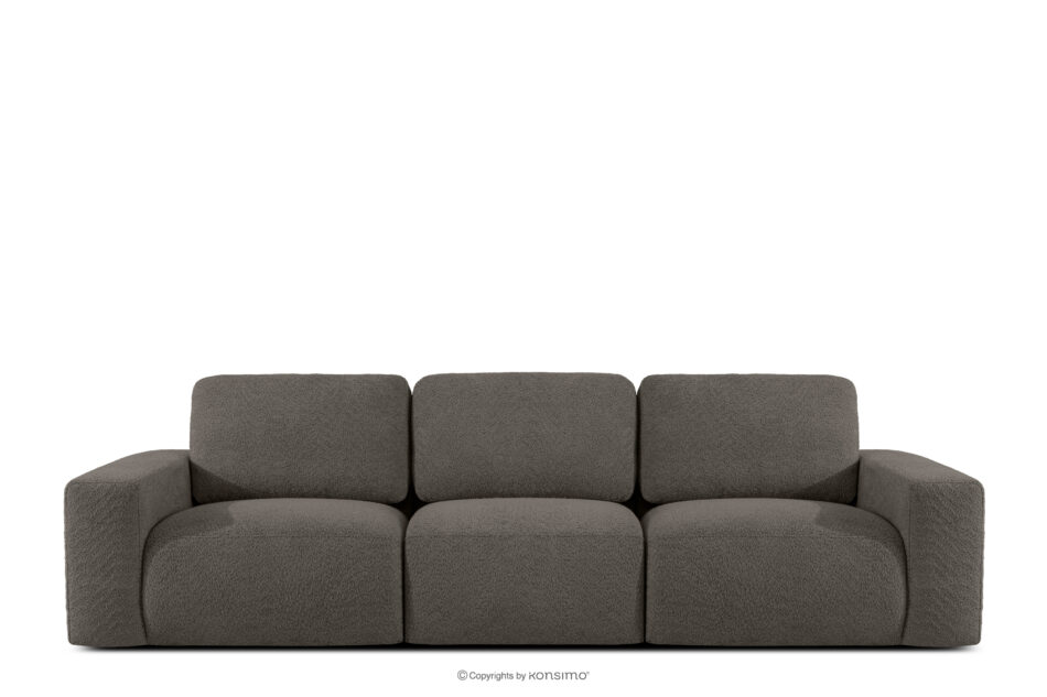ZUCCO Sofa trzyosobowa modułowa w tkaninie boucle ciemny brązowy ciemny brązowy - zdjęcie 0