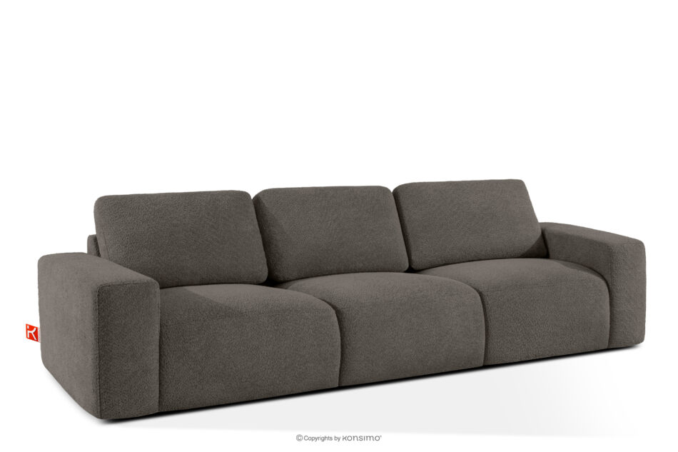 ZUCCO Sofa trzyosobowa modułowa w tkaninie boucle ciemny brązowy ciemny brązowy - zdjęcie 2