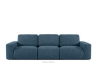 Sofa trzyosobowa modułowa w tkaninie boucle ciemny niebieski