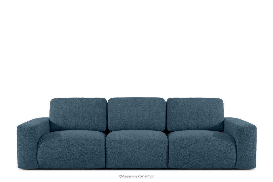 ZUCCO Sofa trzyosobowa modułowa w tkaninie boucle ciemny niebieski ciemny niebieski - zdjęcie 0