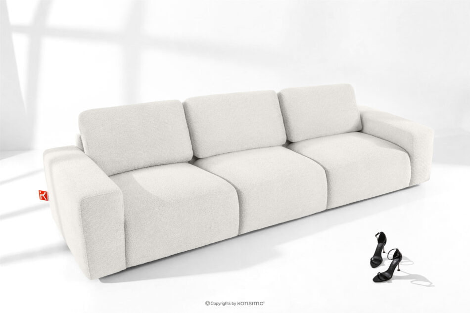 ZUCCO Sofa trzyosobowa modułowa w tkaninie boucle ecru ecru - zdjęcie 1