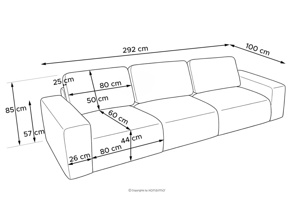 ZUCCO Sofa trzyosobowa modułowa w tkaninie boucle ecru ecru - zdjęcie 11