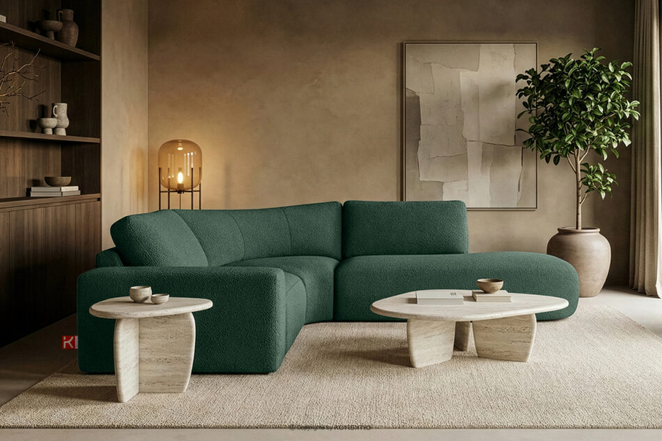 ZUCCO Narożnik modułowy w tkaninie boucle prawy zielony zielony - zdjęcie 11