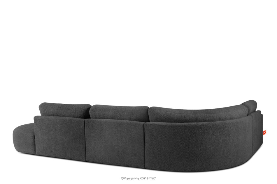 ZUCCO Nrożnik modułowy w organicznym kształcie tkanina boucle prawy grafitowy grafitowy - zdjęcie 3