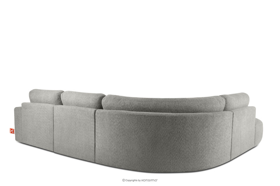 ZUCCO Duży narożnik modułowy w tkaninie boucle lewy ciemny popielaty ciemny popielaty - zdjęcie 3