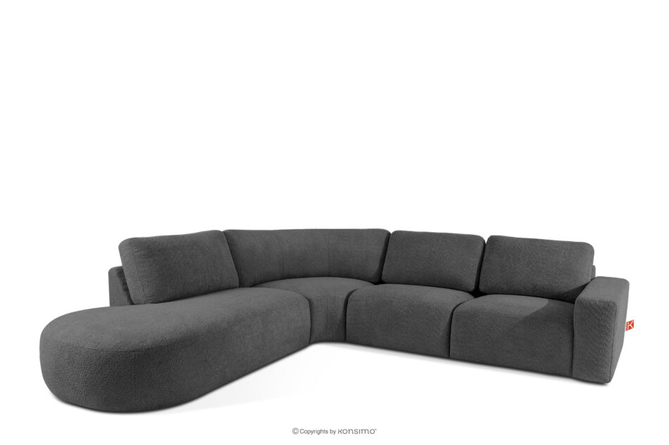 ZUCCO Duży narożnik modułowy w tkaninie boucle lewy grafitowy grafitowy - zdjęcie 2