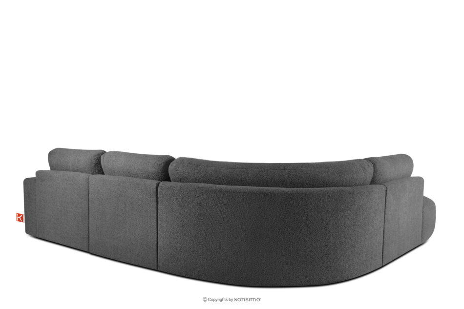 ZUCCO Duży narożnik modułowy w tkaninie boucle lewy grafitowy grafitowy - zdjęcie 3
