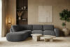 ZUCCO Duży narożnik modułowy w tkaninie boucle lewy grafitowy grafitowy - zdjęcie 12