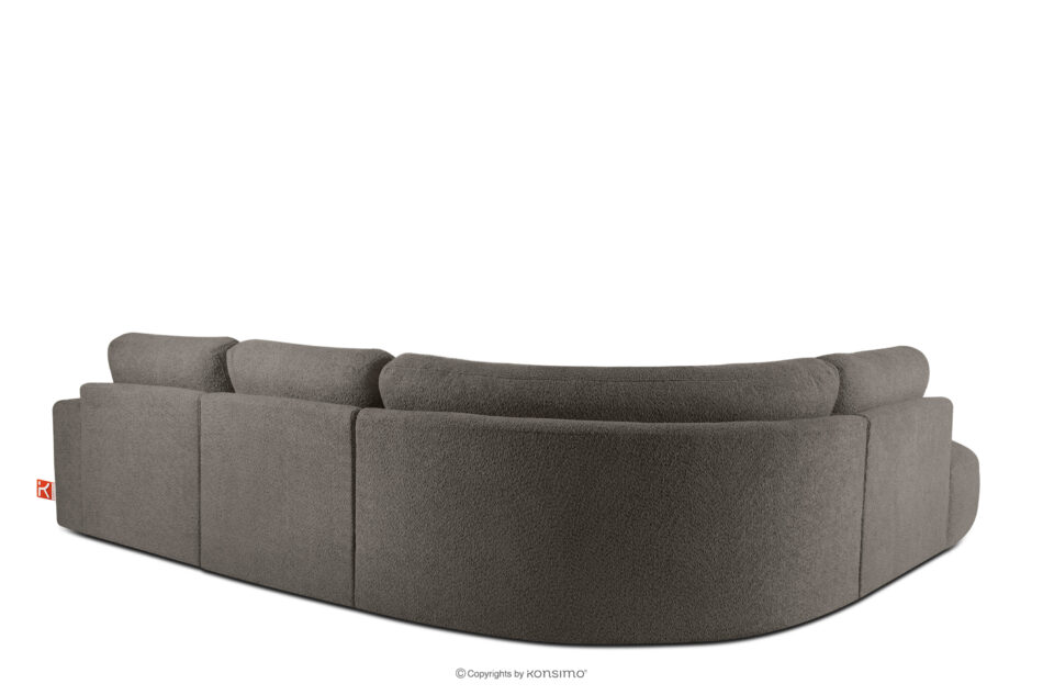 ZUCCO Duży narożnik modułowy w tkaninie boucle lewy ciemny brązowy ciemny brązowy - zdjęcie 3