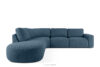 ZUCCO Duży narożnik modułowy w tkaninie boucle lewy ciemny niebieski ciemny niebieski - zdjęcie 1