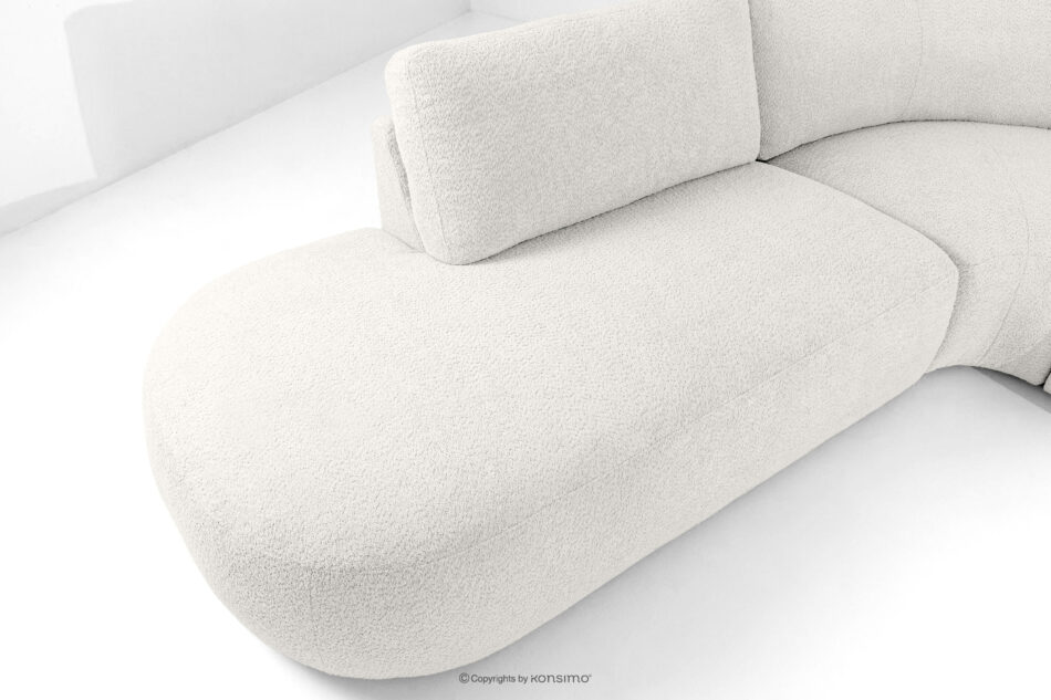 ZUCCO Duży narożnik modułowy w tkaninie boucle lewy ecru ecru - zdjęcie 10