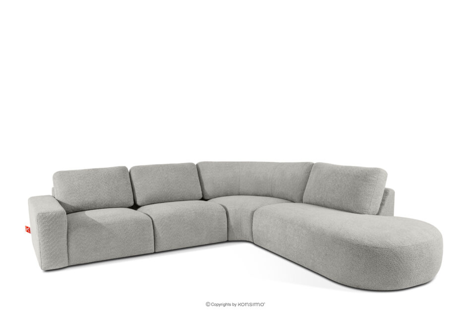 ZUCCO Duży narożnik modułowy w tkaninie boucle prawy jasny popielaty jasny popielaty - zdjęcie 2