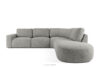 Duży narożnik modułowy w tkaninie boucle prawy ciemny popielaty