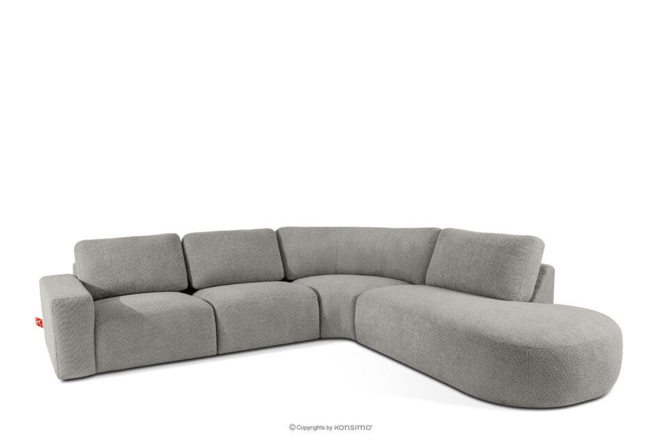 ZUCCO Duży narożnik modułowy w tkaninie boucle prawy ciemny popielaty ciemny popielaty - zdjęcie 2
