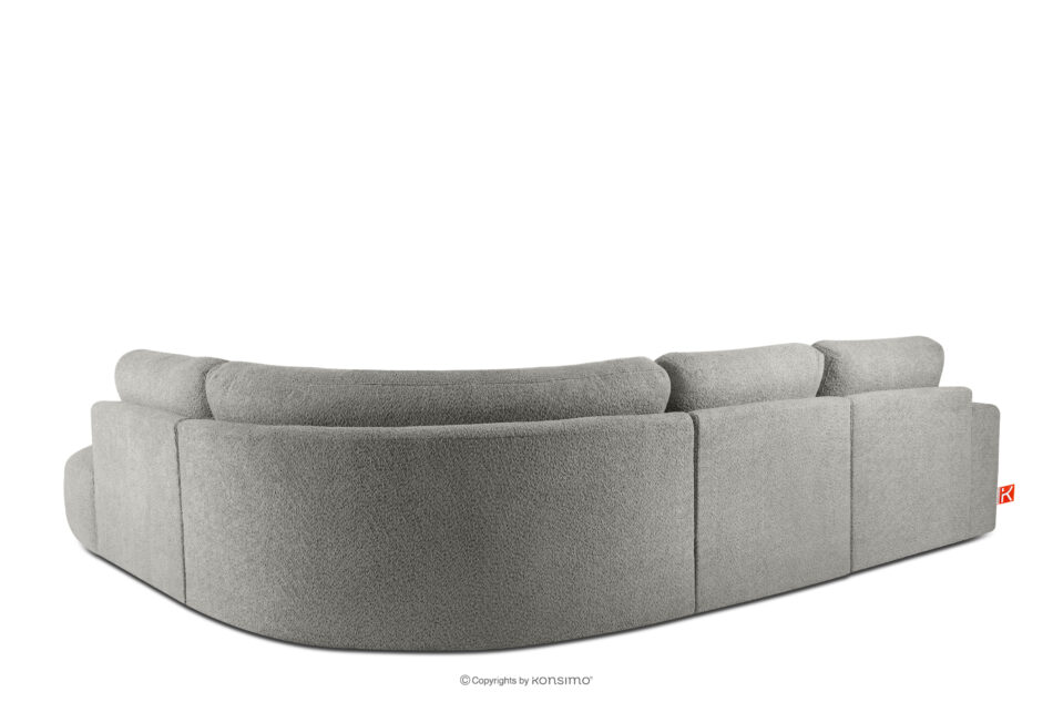 ZUCCO Duży narożnik modułowy w tkaninie boucle prawy ciemny popielaty ciemny popielaty - zdjęcie 3