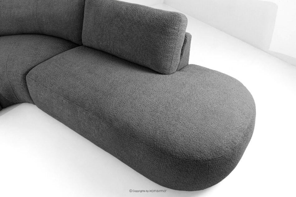 ZUCCO Duży narożnik modułowy w tkaninie boucle prawy grafitowy grafitowy - zdjęcie 10