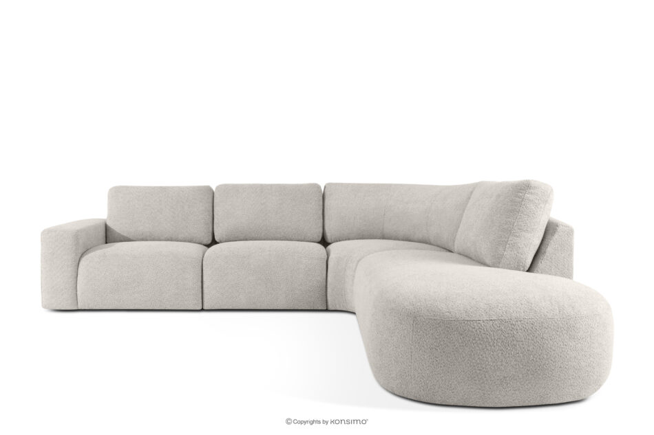 ZUCCO Duży narożnik modułowy w tkaninie boucle prawy brązowy brązowy - zdjęcie 0