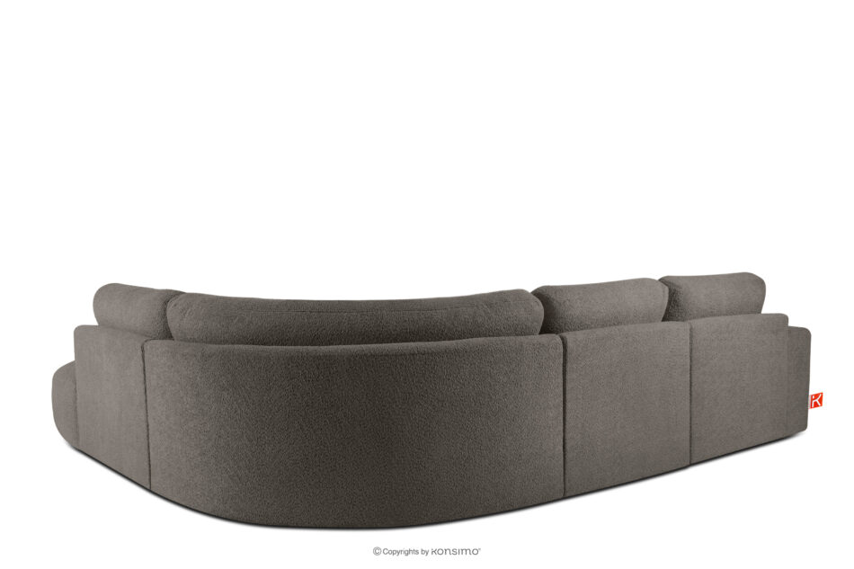 ZUCCO Duży narożnik modułowy w tkaninie boucle prawy ciemny brązowy ciemny brązowy - zdjęcie 3