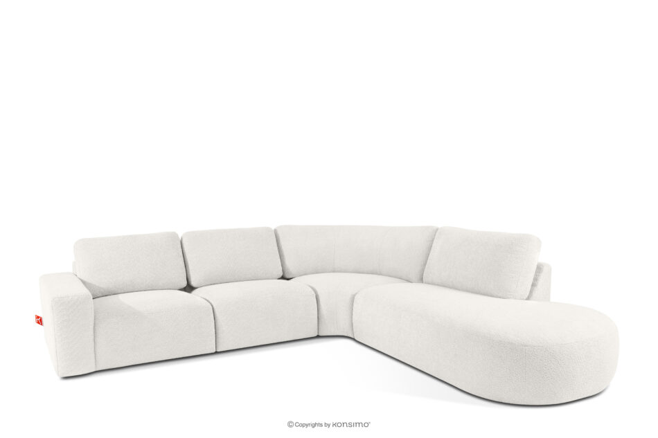 ZUCCO Duży narożnik modułowy w tkaninie boucle prawy ecru ecru - zdjęcie 2