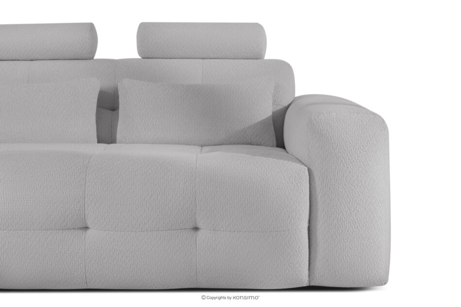 ALIGRA Narożnik z pikowaniem w tkaninie szenilowej lewy jasny szary jasny szary - zdjęcie 5