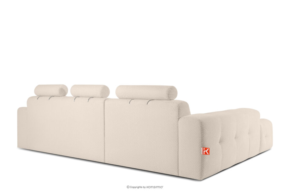 ALIGRA Narożnik z pikowaniem w tkaninie szenilowej lewy jasny beżowy jasny beżowy - zdjęcie 3