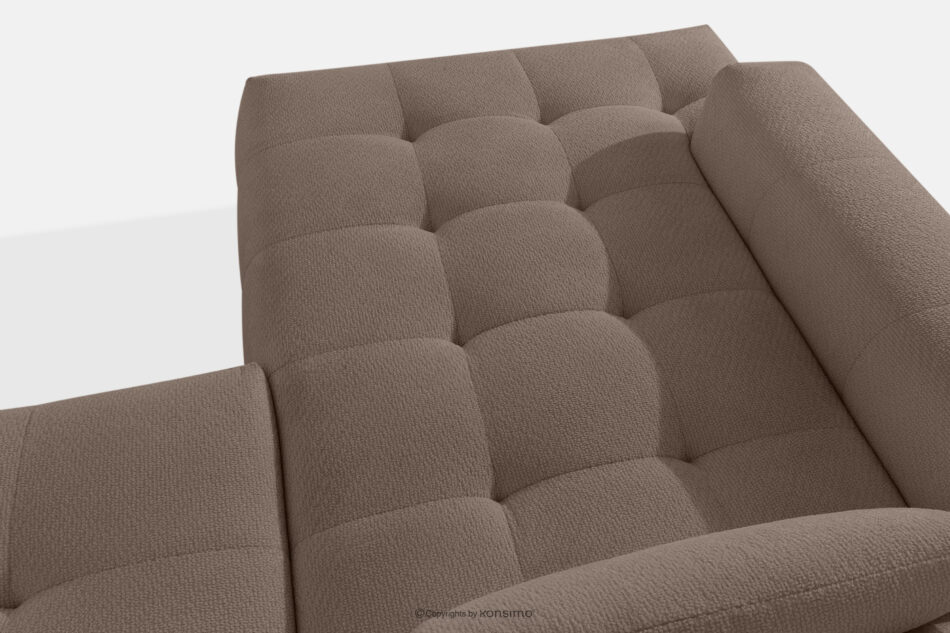 ALIGRA Narożnik z pikowaniem w tkaninie szenilowej lewy brązowy brązowy - zdjęcie 9