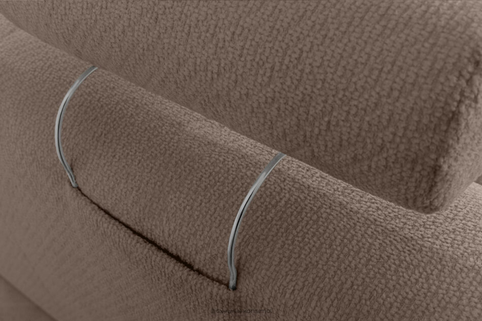 ALIGRA Narożnik z pikowaniem w tkaninie szenilowej lewy brązowy brązowy - zdjęcie 13