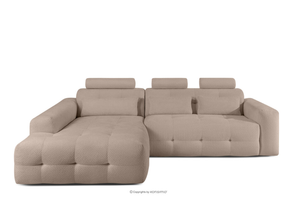 ALIGRA Narożnik z pikowaniem w tkaninie szenilowej lewy jasny brązowy jasny brązowy - zdjęcie 0