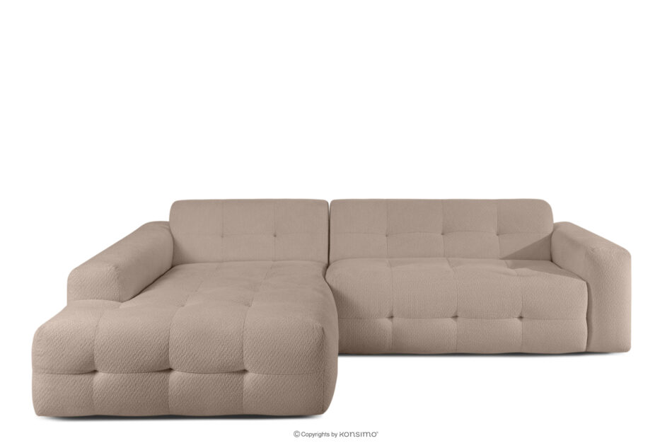 ALIGRA Narożnik z pikowaniem w tkaninie szenilowej lewy jasny brązowy jasny brązowy - zdjęcie 14