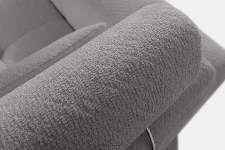 ALIGRA Narożnik z pikowaniem w tkaninie szenilowej prawy szary szary - zdjęcie 6