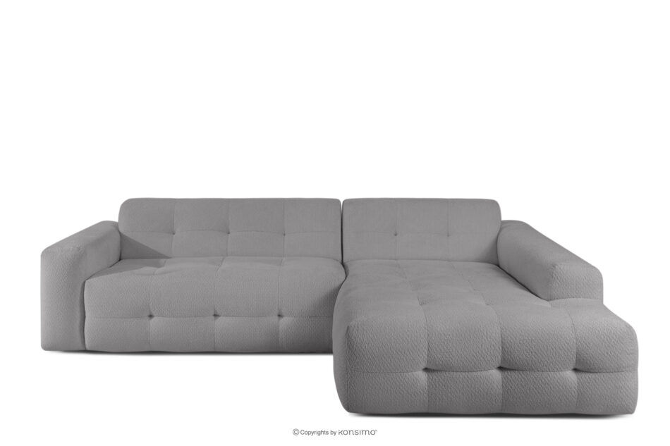 ALIGRA Narożnik z pikowaniem w tkaninie szenilowej prawy szary szary - zdjęcie 14