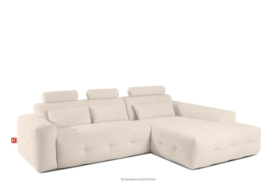 ALIGRA Narożnik z pikowaniem w tkaninie szenilowej prawy jasny beżowy jasny beżowy - zdjęcie 2