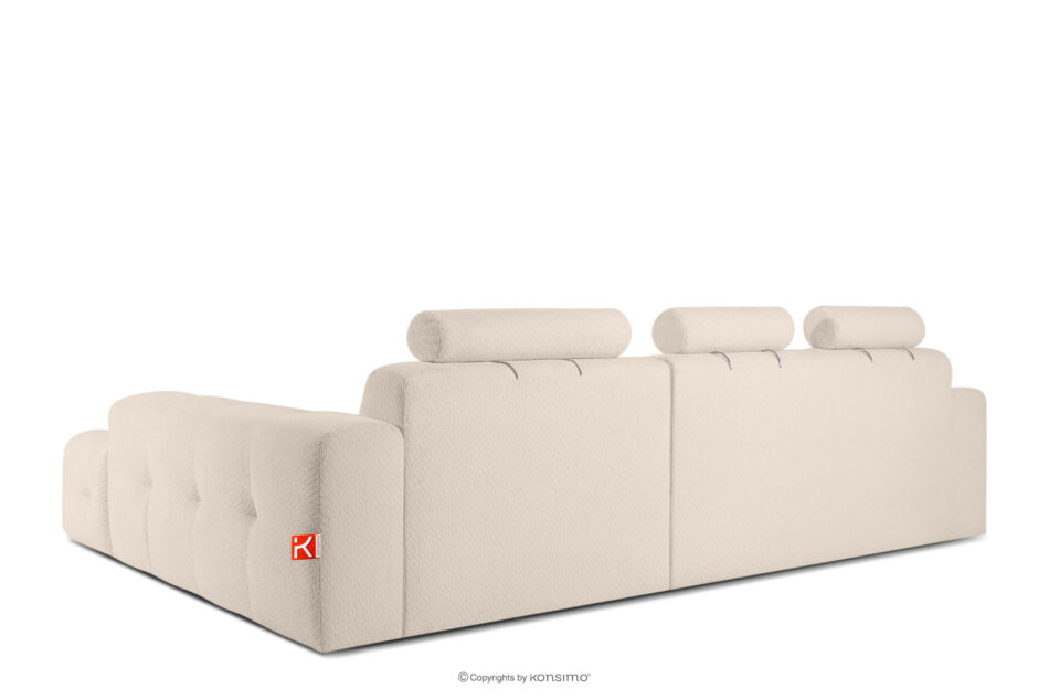 ALIGRA Narożnik z pikowaniem w tkaninie szenilowej prawy jasny beżowy jasny beżowy - zdjęcie 3