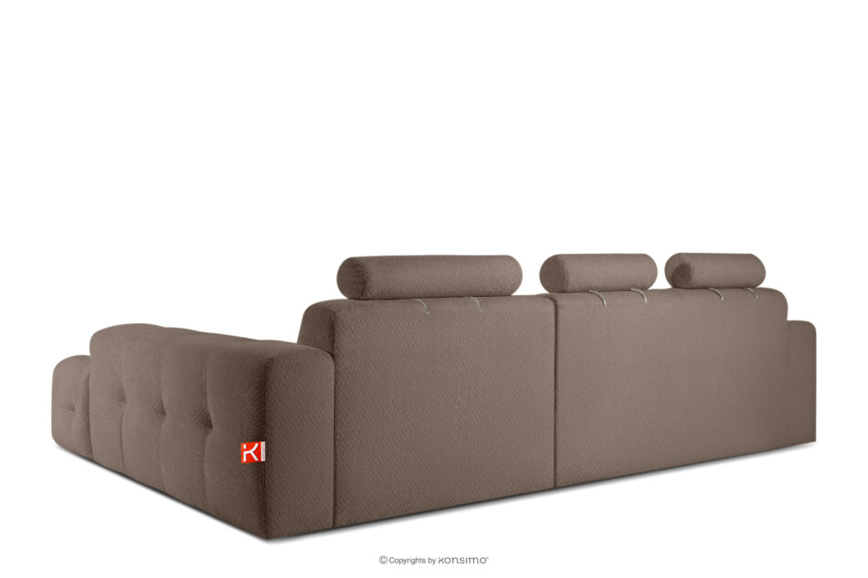 ALIGRA Narożnik z pikowaniem w tkaninie szenilowej prawy brązowy brązowy - zdjęcie 3