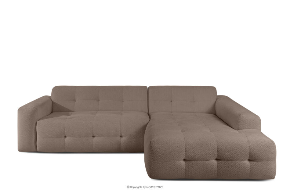 ALIGRA Narożnik z pikowaniem w tkaninie szenilowej prawy brązowy brązowy - zdjęcie 14