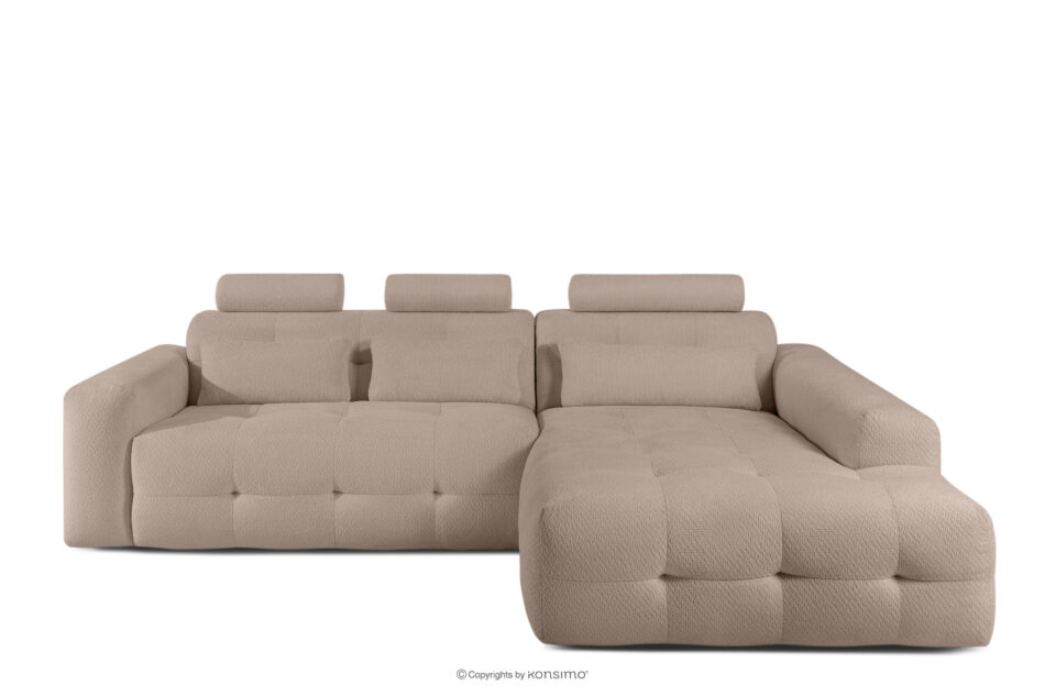 ALIGRA Narożnik z pikowaniem w tkaninie szenilowej prawy jasny brązowy jasny brązowy - zdjęcie 0