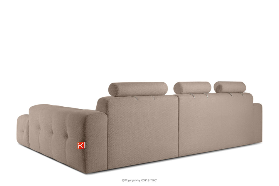 ALIGRA Narożnik z pikowaniem w tkaninie szenilowej prawy jasny brązowy jasny brązowy - zdjęcie 3