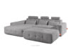 ALIGRA Zestaw mebli do salonu narożnik lewy i puf w kaninie szenil z pikowaniem szary szary - zdjęcie 3