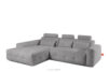 ALIGRA Zestaw mebli do salonu narożnik lewy i puf w kaninie szenil z pikowaniem szary szary - zdjęcie 5
