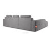ALIGRA Zestaw mebli do salonu narożnik lewy i puf w kaninie szenil z pikowaniem szary szary - zdjęcie 6