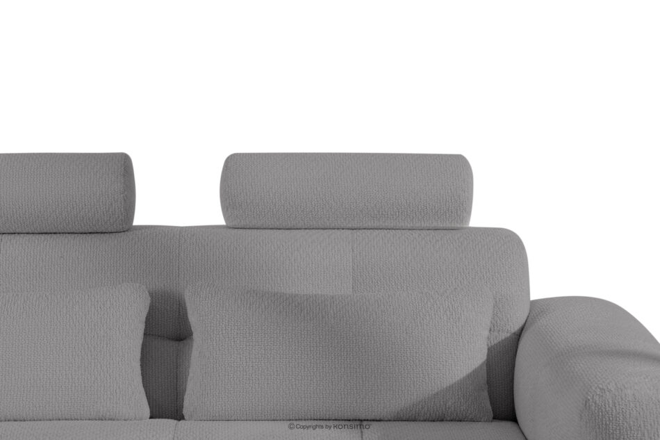 ALIGRA Zestaw mebli do salonu narożnik lewy i puf w kaninie szenil z pikowaniem szary szary - zdjęcie 12