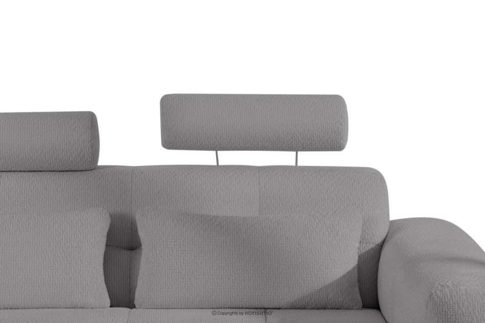 ALIGRA Zestaw mebli do salonu narożnik lewy i puf w kaninie szenil z pikowaniem szary szary - zdjęcie 14