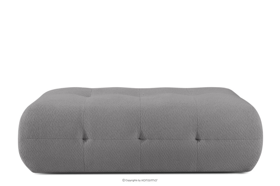 ALIGRA Zestaw mebli do salonu narożnik lewy i puf w kaninie szenil z pikowaniem szary szary - zdjęcie 17