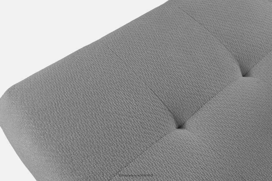 ALIGRA Zestaw mebli do salonu narożnik lewy i puf w kaninie szenil z pikowaniem szary szary - zdjęcie 19