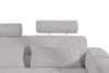ALIGRA Zestaw mebli do salonu narożnik lewy i puf w kaninie szenil z pikowaniem jasny szary jasny szary - zdjęcie 14
