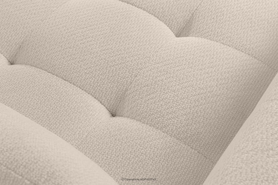 ALIGRA Zestaw mebli do salonu narożnik lewy i puf w kaninie szenil z pikowaniem jasny beżowy jasny beżowy - zdjęcie 10