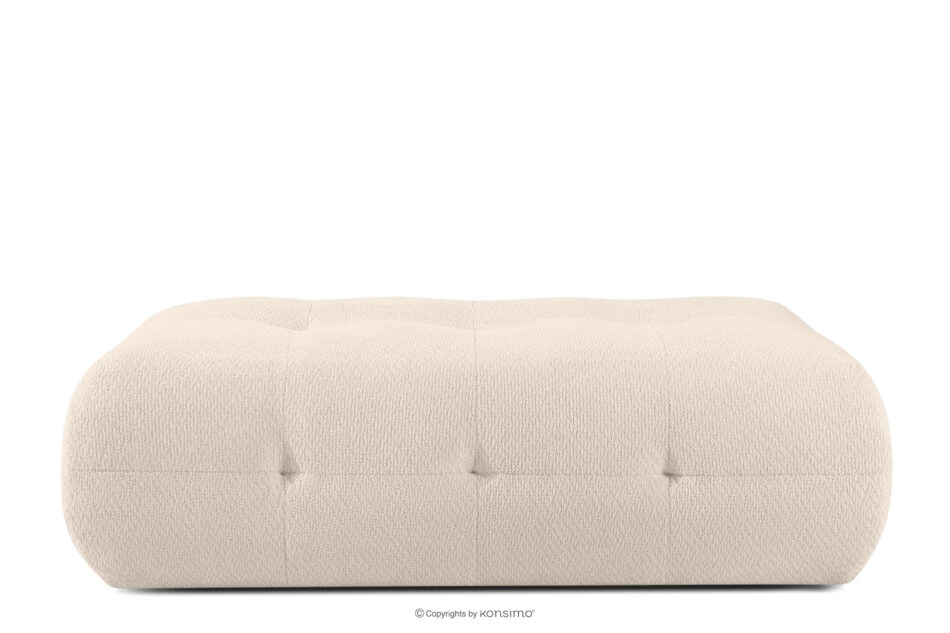 ALIGRA Zestaw mebli do salonu narożnik lewy i puf w kaninie szenil z pikowaniem jasny beżowy jasny beżowy - zdjęcie 17