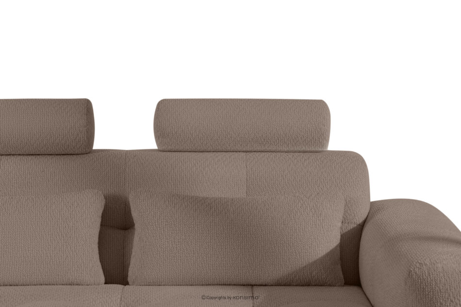 ALIGRA Zestaw mebli do salonu narożnik lewy i puf w kaninie szenil z pikowaniem brązowy brązowy - zdjęcie 12