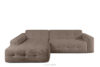 ALIGRA Zestaw mebli do salonu narożnik lewy i puf w kaninie szenil z pikowaniem brązowy brązowy - zdjęcie 17