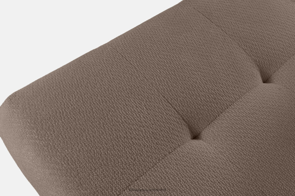 ALIGRA Zestaw mebli do salonu narożnik lewy i puf w kaninie szenil z pikowaniem brązowy brązowy - zdjęcie 19